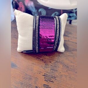 Paparazzi Purple and Black Sequin Bracelet